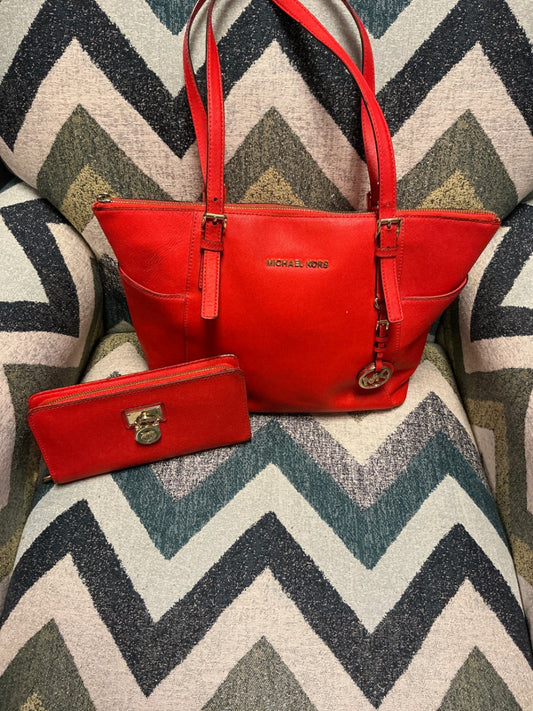 Michael Kors Handbag w/ Wallet Orange