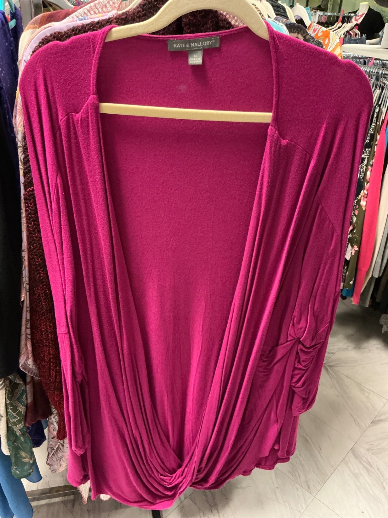 Kate & Mallory Cardigan 3X Fuchsia