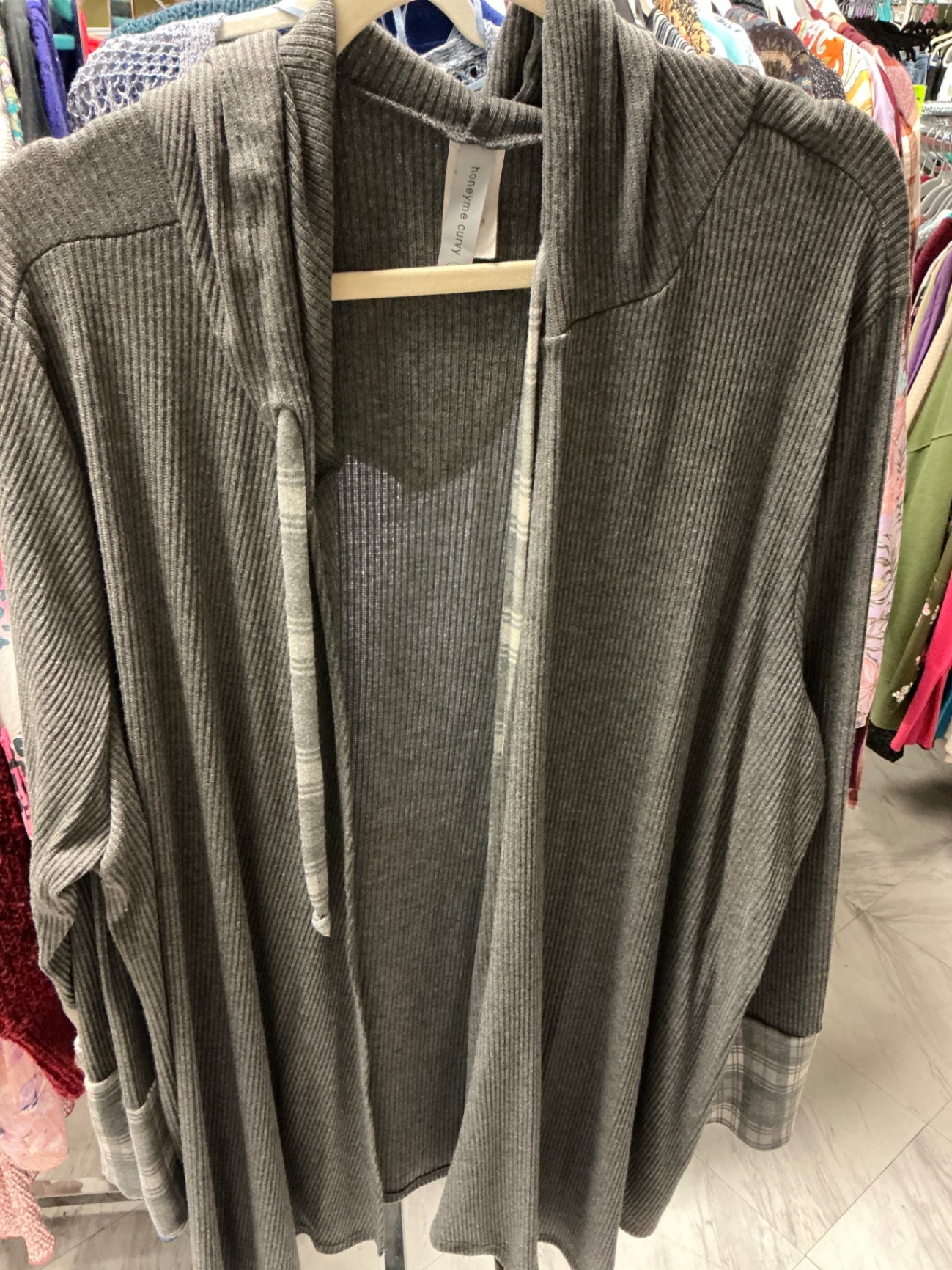 Honeyme Curvy Cardigan XXXL Gray NWOT
