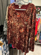 Notations Long Sleeve Top 1X Burgundy