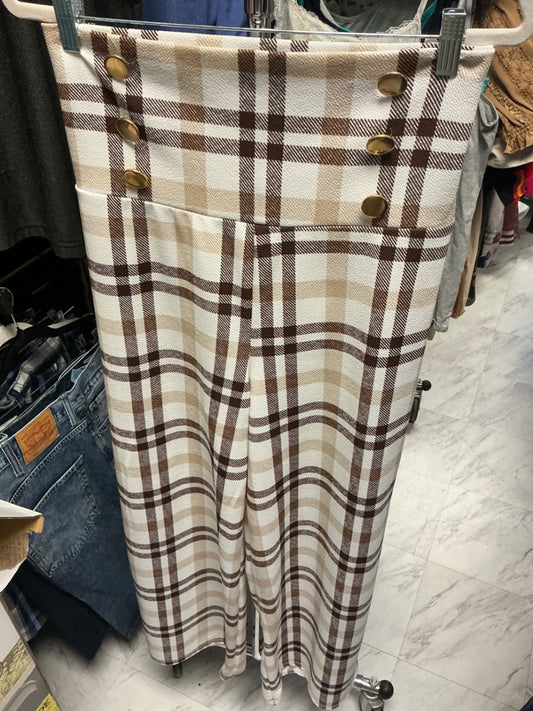 Vamp Pants 2X Beige and Brown Plaid NWOT