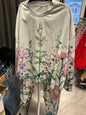 Loungewear Set 3X Light Grey with Floral Print