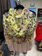 Old Navy Sports Bra 3X Pink with yellow and blue floral patterns
