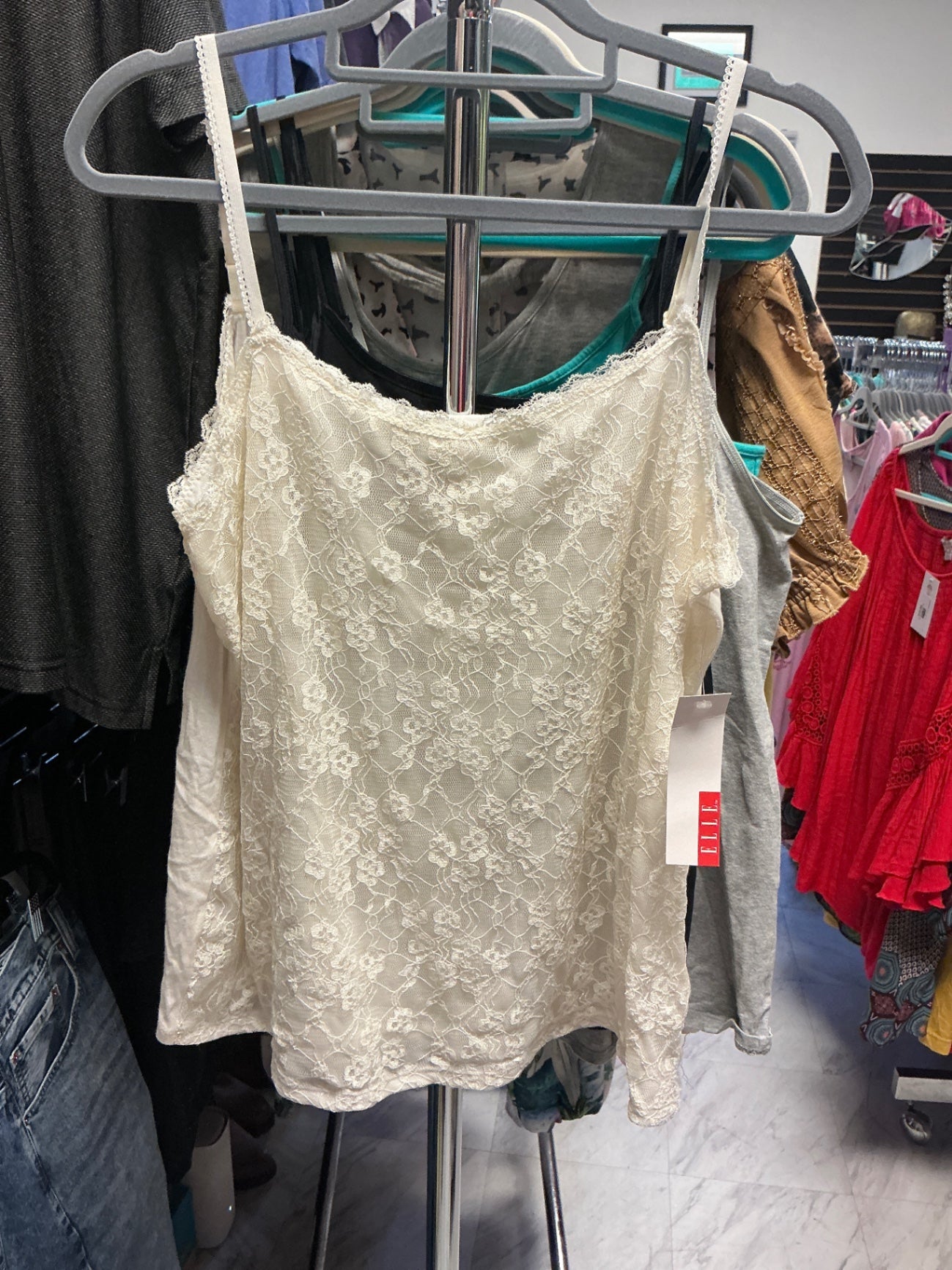 Elle Cami Top 1X Cream NWT