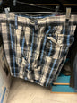 Foundry Cargo Shorts 54 Black and Blue Plaid