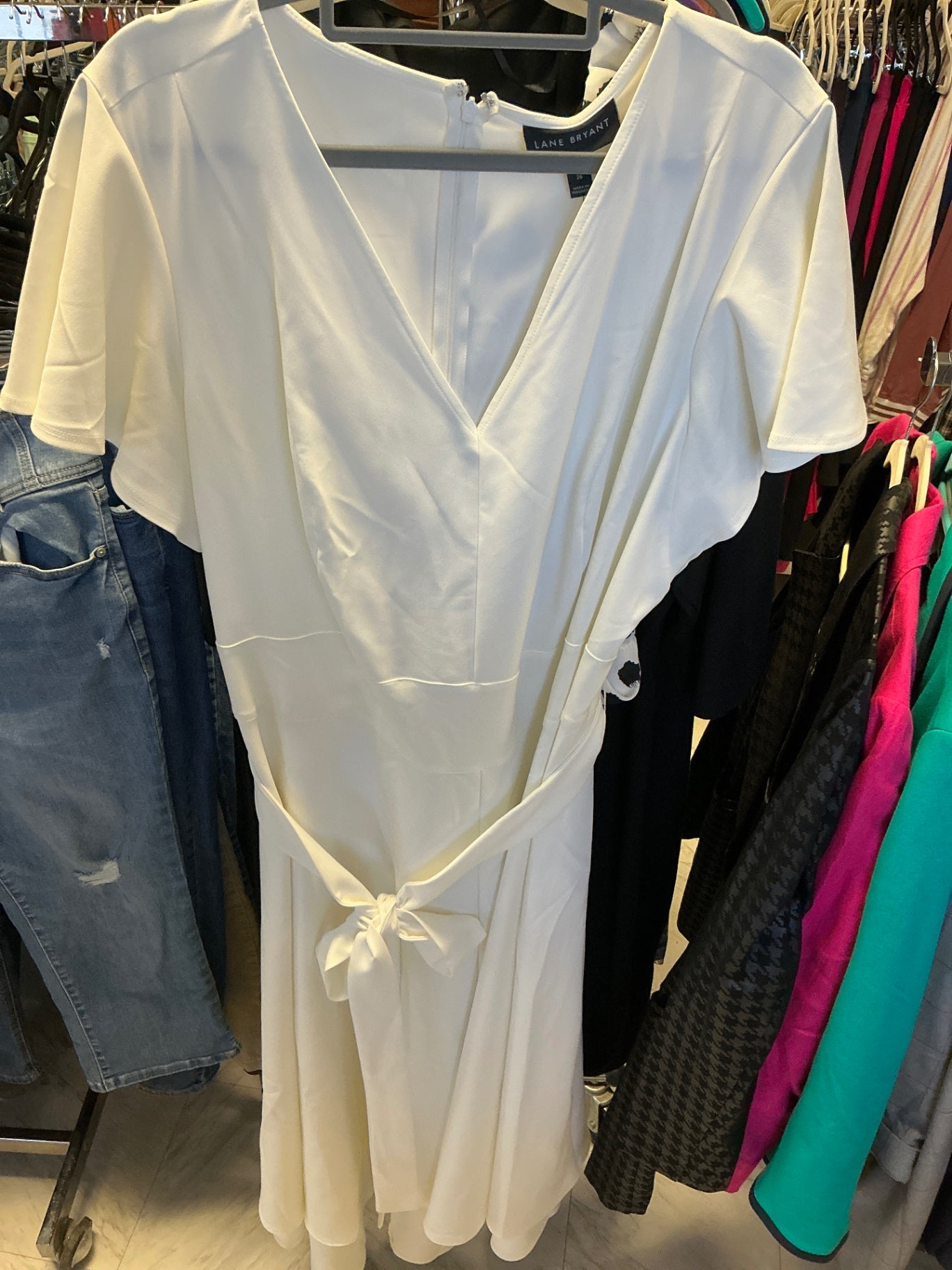 Lane Bryant Dress 26 White NWT