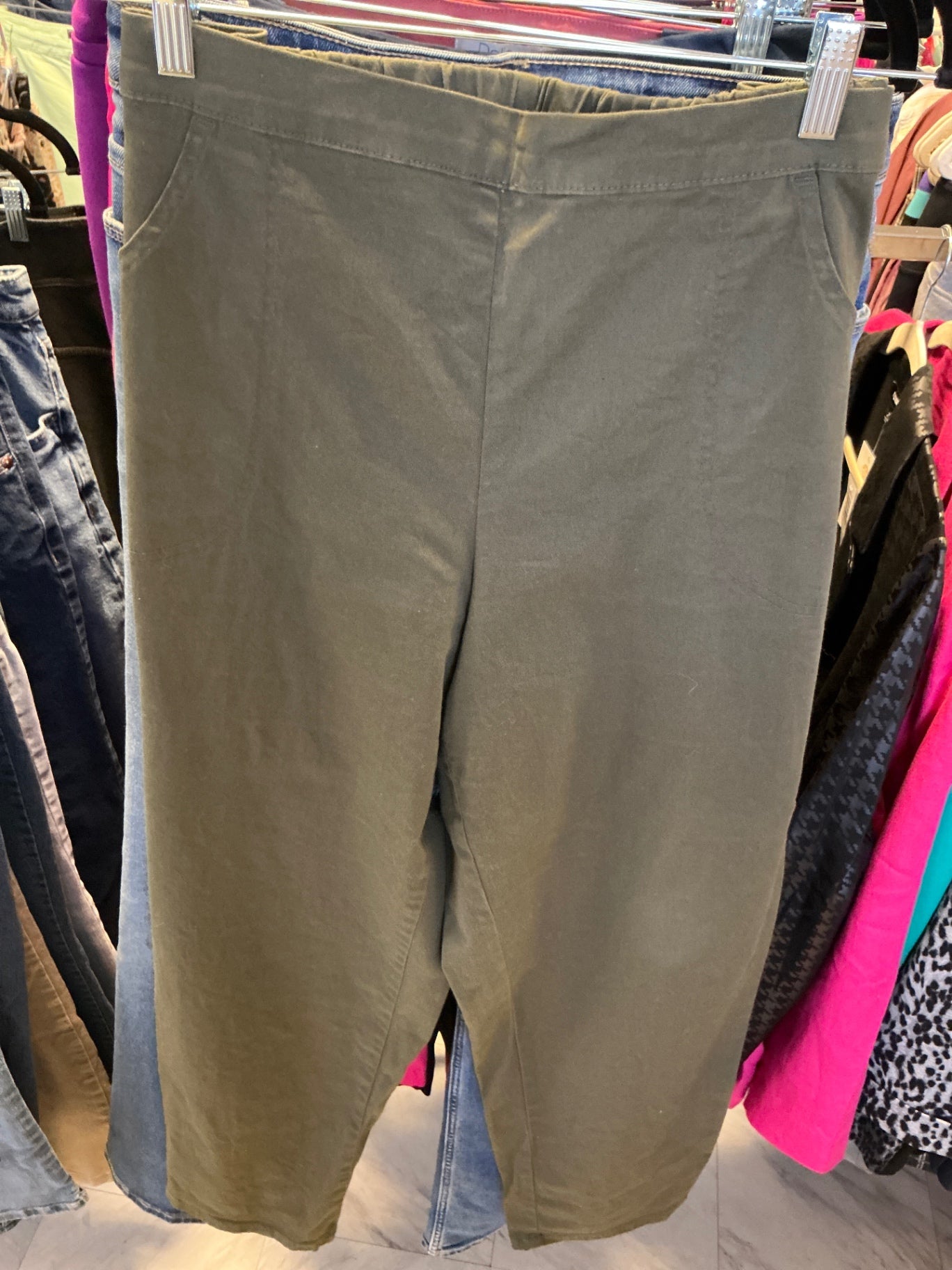 Just My Size Capri Pants 2X Olive Green