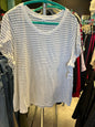 Old Navy T-Shirt XXL White with Navy Stripes NWT