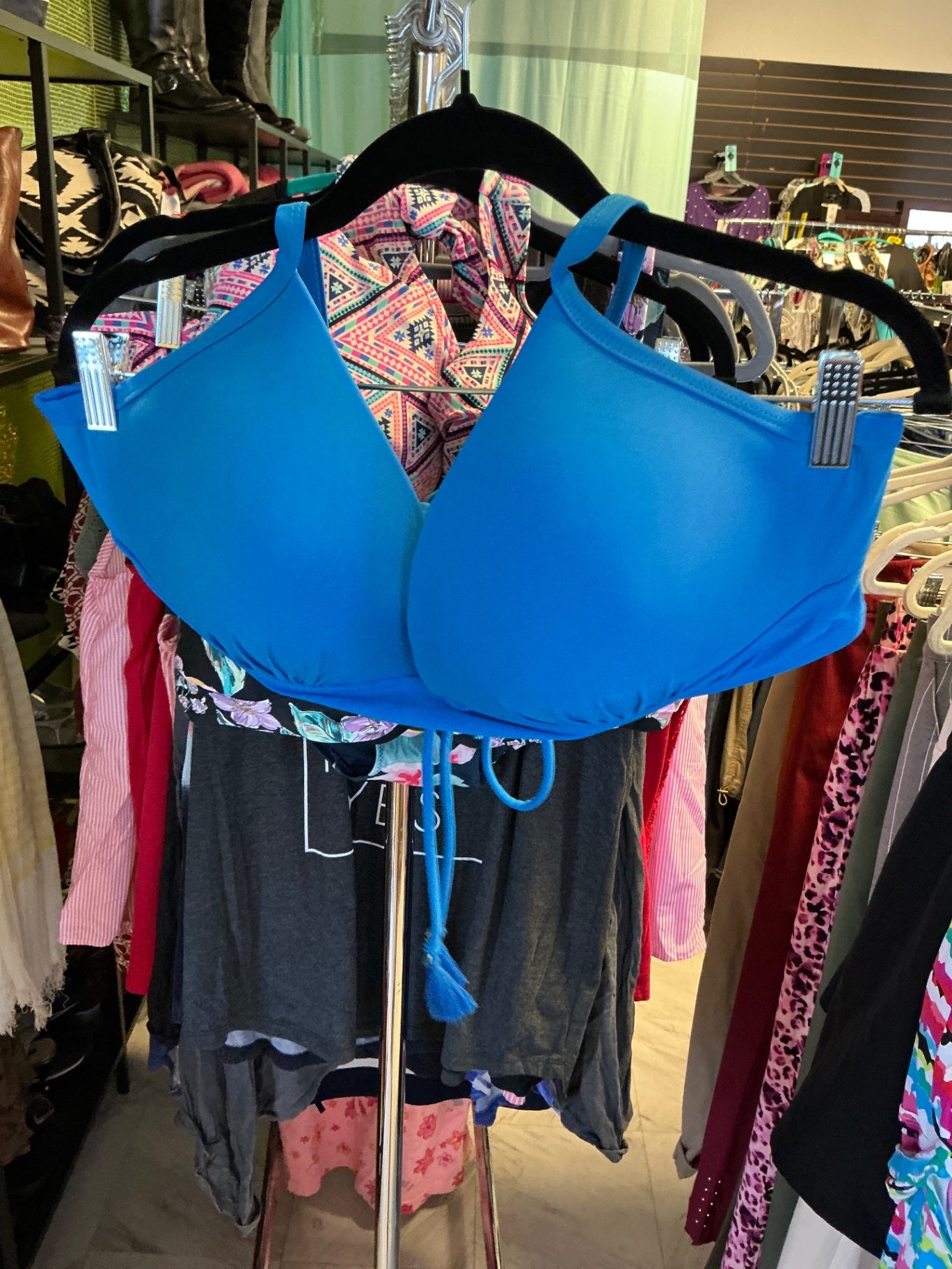 Time and Tru Bikini Top 1X Blue