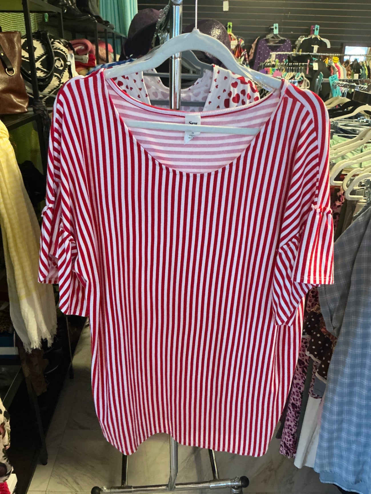 Sew In Love T-Shirt 3XL Red and White