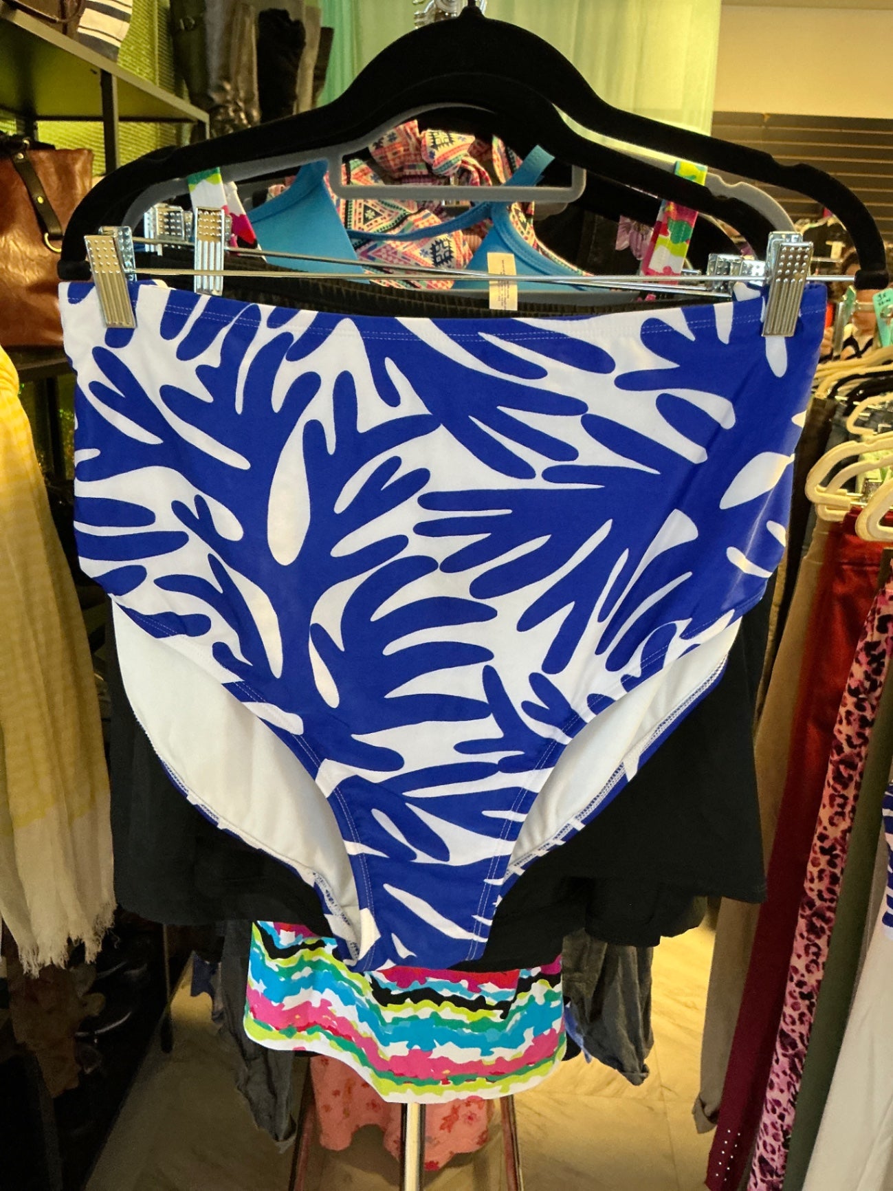 Kona Sol Swim Bottom 2X Blue and White