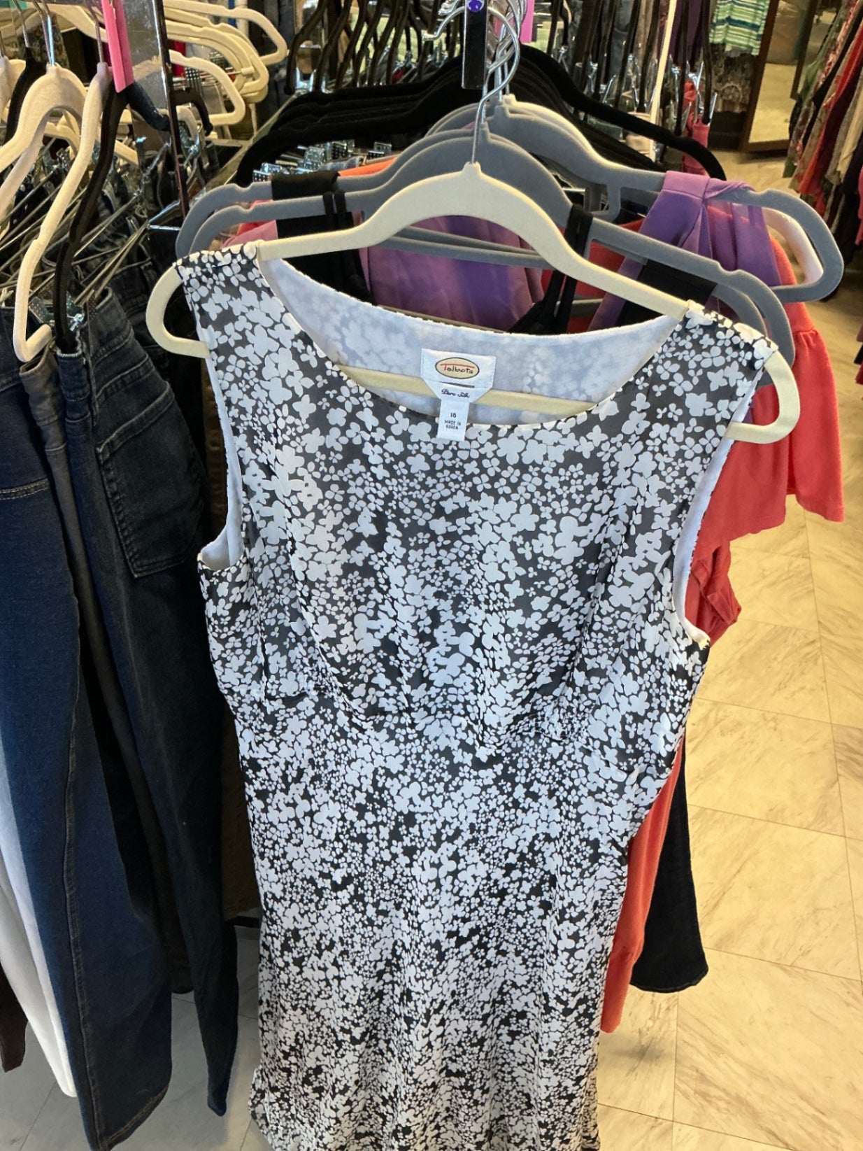 Talbots Dress 16 Black and White