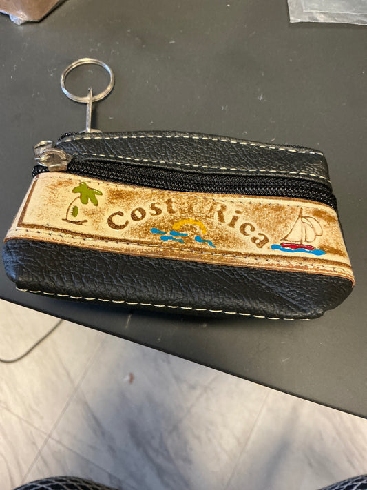 Costa Rica Coin Purse Black and Beige