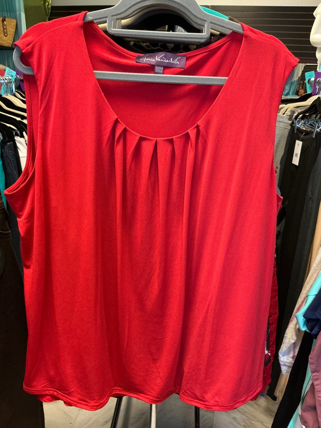 Gloria Vanderbilt Sleeveless Top 22/24 Red