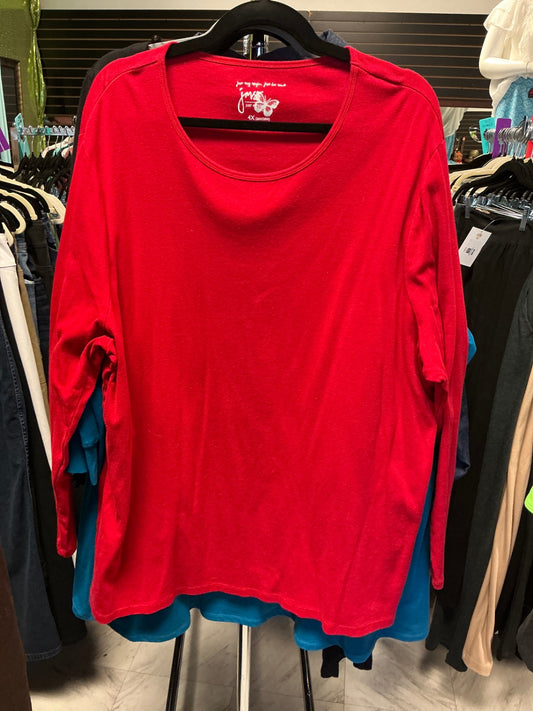 Just My Size Long Sleeve T-Shirt 4X Red