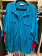 Avenue Button-Up Shirt 26/28 Teal