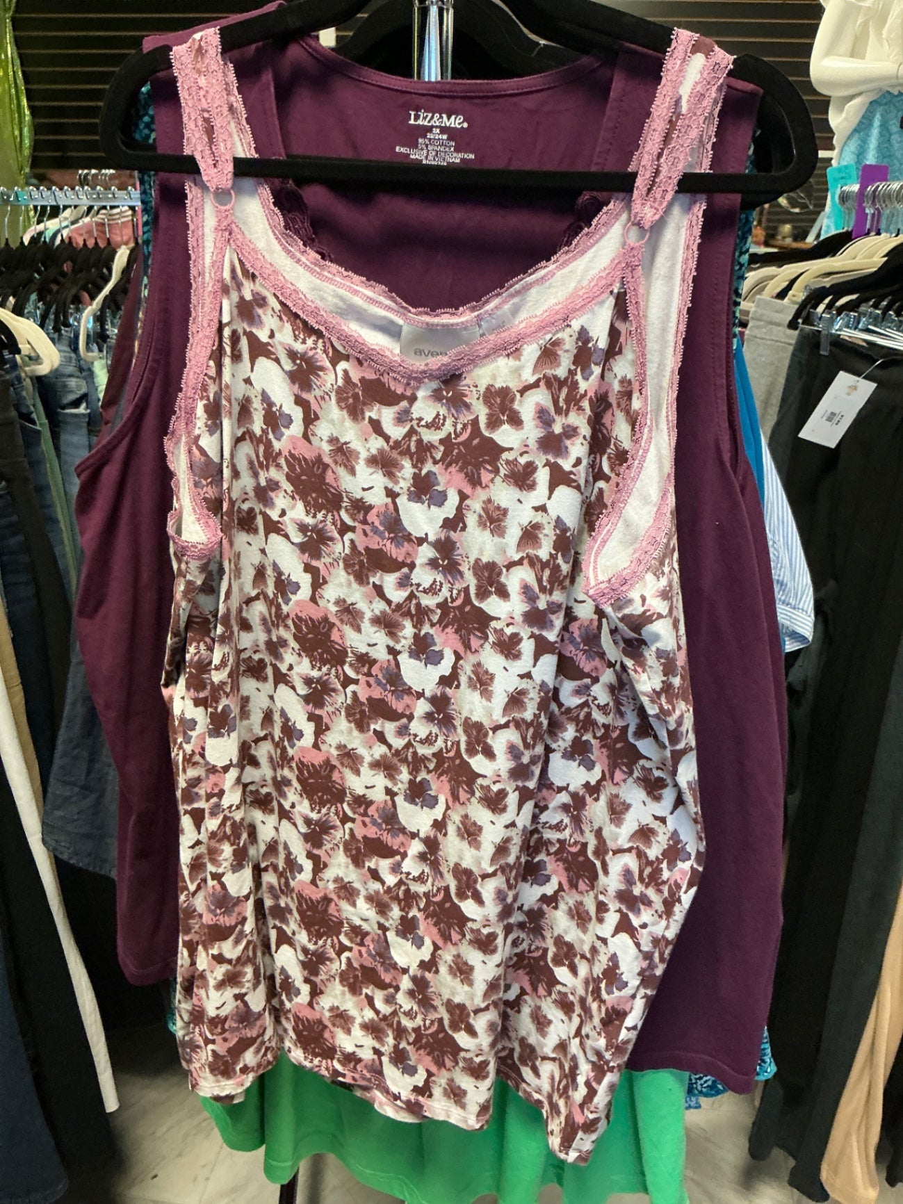 Liz&Me Camisole 26/28 Purple and Floral