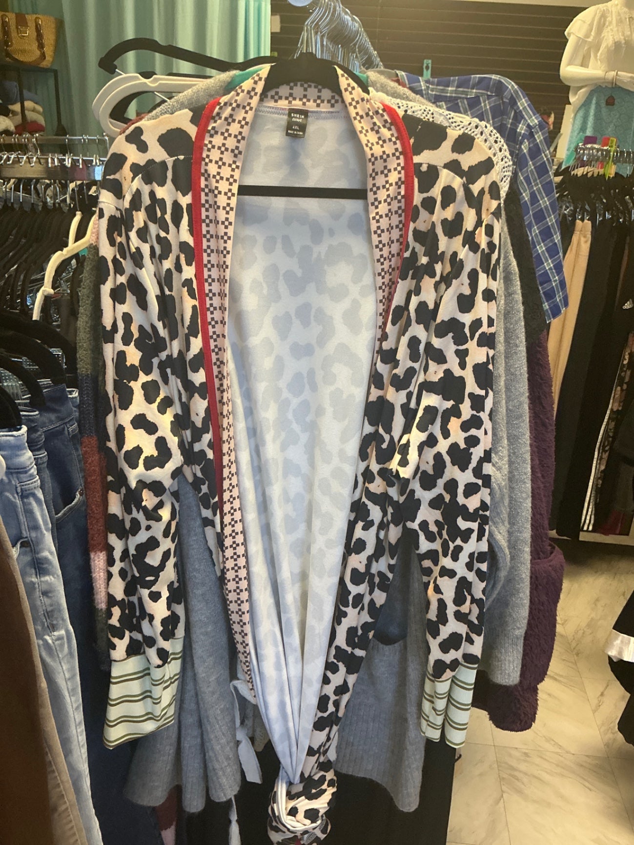 Shein Cardigan 4XL Leopard Print