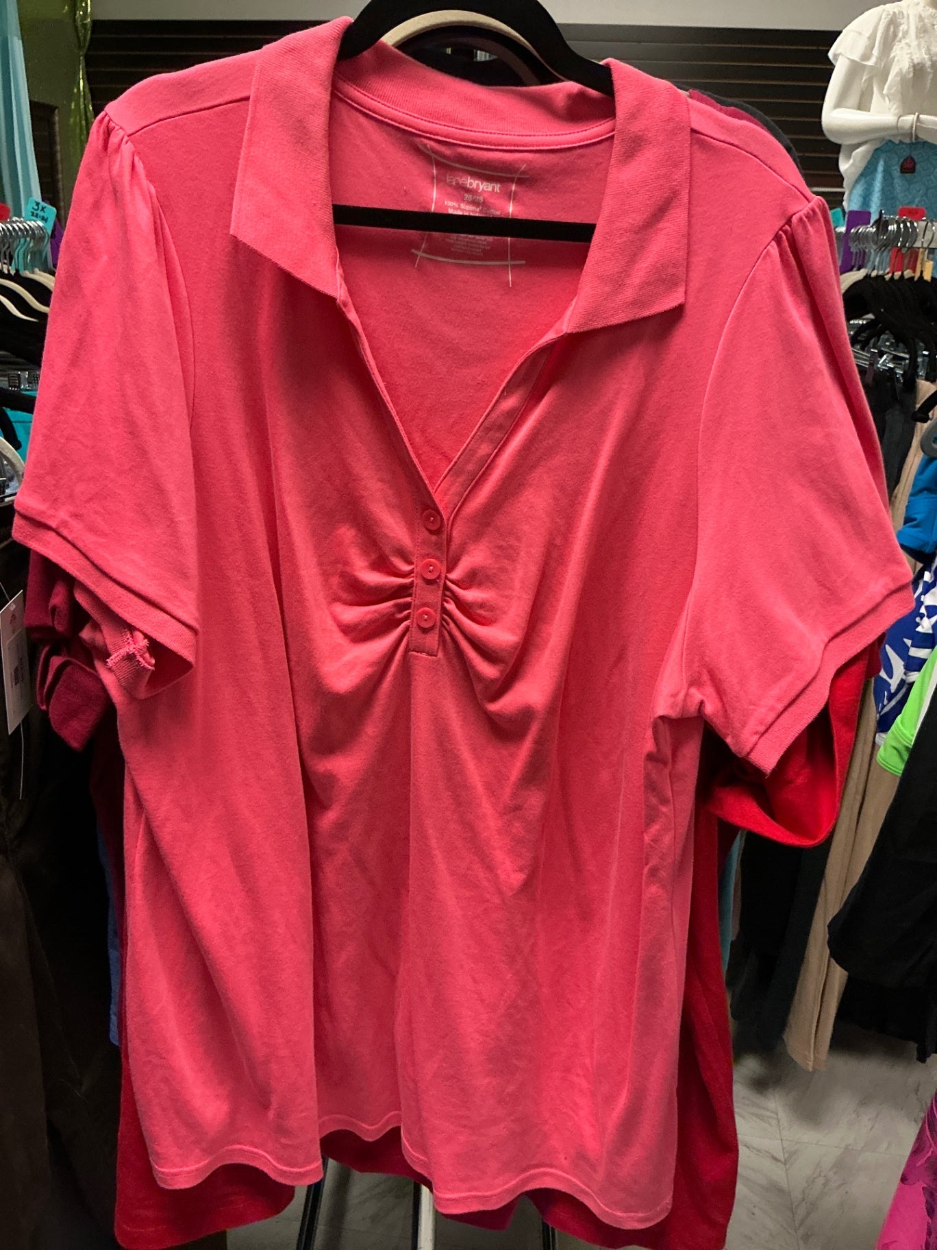 Lane Bryant Polo Shirt 26/28 Pink