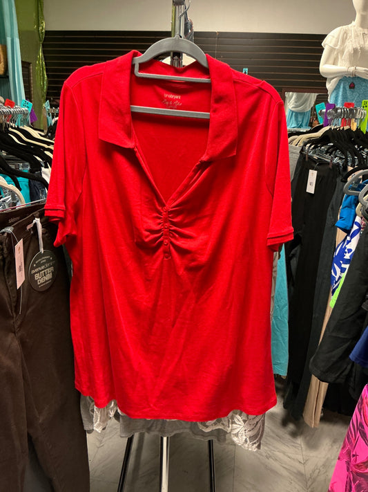 Lane Bryant Polo Shirt 26/28 Red