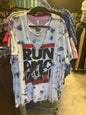 Run DMC T-Shirt 3 White with Black Tie-Dye