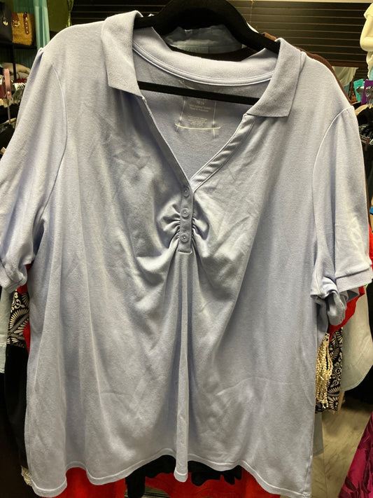 Lane Bryant Polo Shirt 26/28 Light Blue