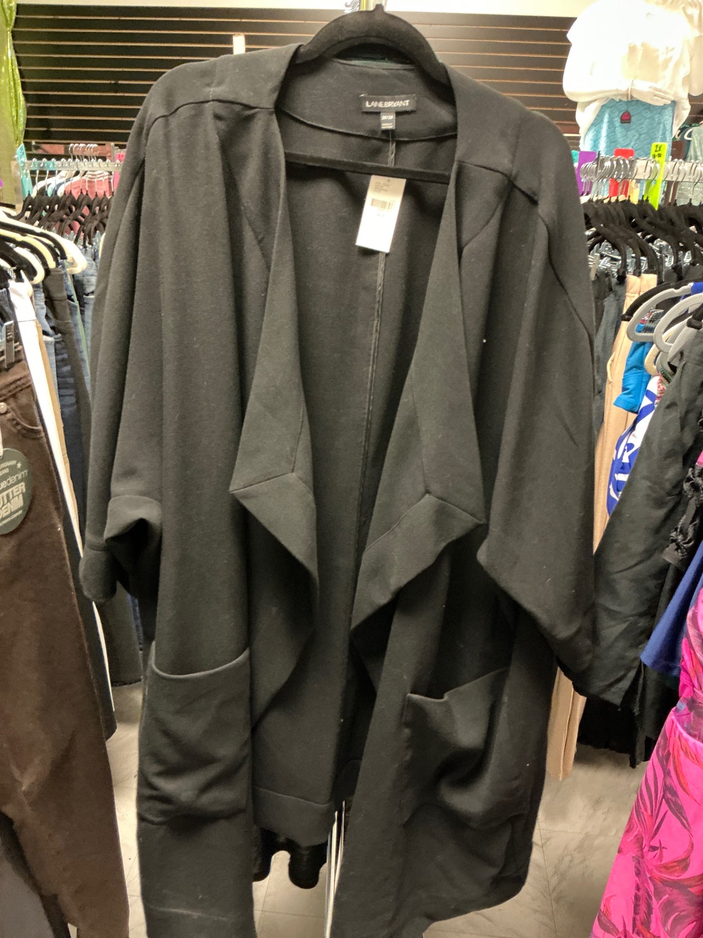 Lane Bryant Cardigan 26/28 Black NWT