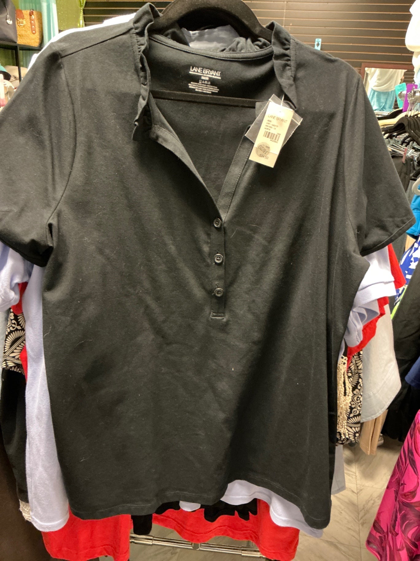 Lane Bryant Polo Shirt 18/20 Black NWT