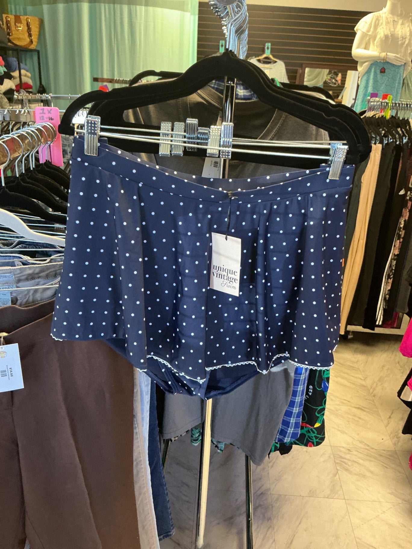 Unique Vintage swim Swim Skirt 3X Navy Blue NWT