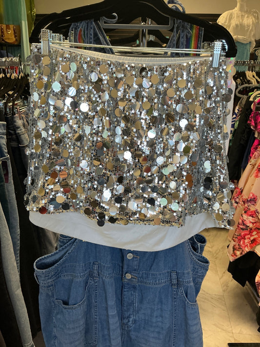 Shein Skirt 4X Silver