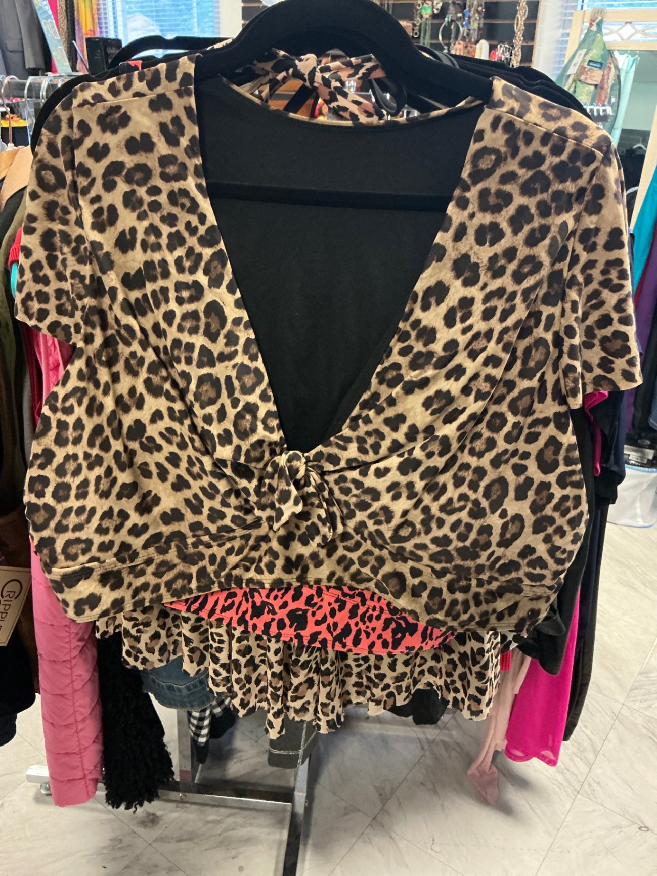 Torrid Swim Top 3 Leopard Print