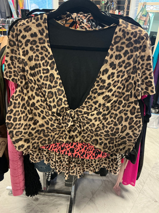Torrid Swim Top 3 Leopard Print