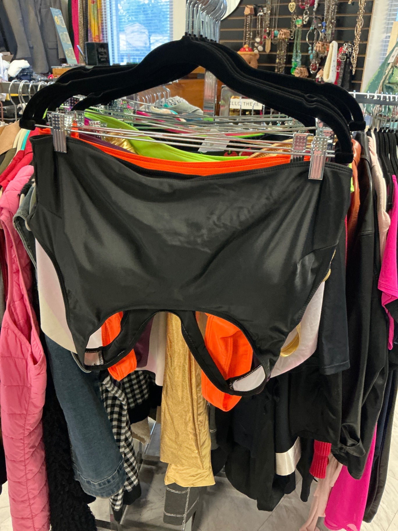 Swim Top 3XL Black with orange accents