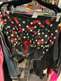 Torrid Swim Top 3 Black with Red and White