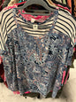 Sew In Love T-Shirt 3X Navy Blue and White Striped