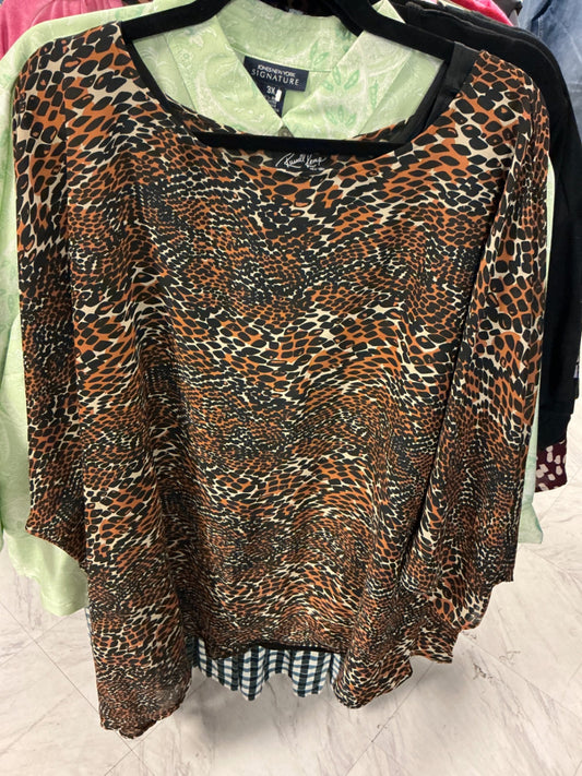 Russell Kemp Blouse 3X Brown