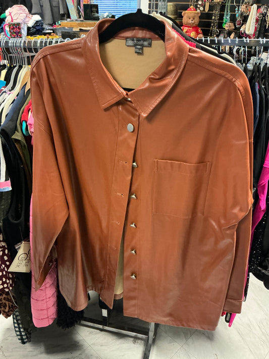 Cotton Bleu Shacket M Brown