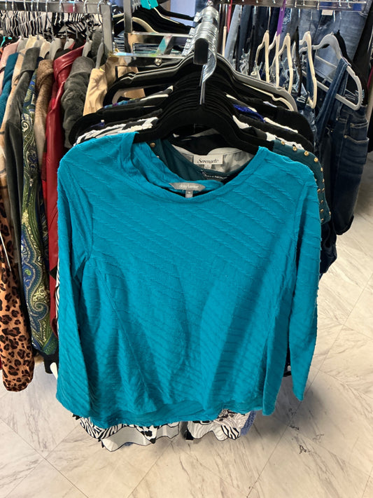 Daisy Fuentes Long Sleeve Top XL Teal