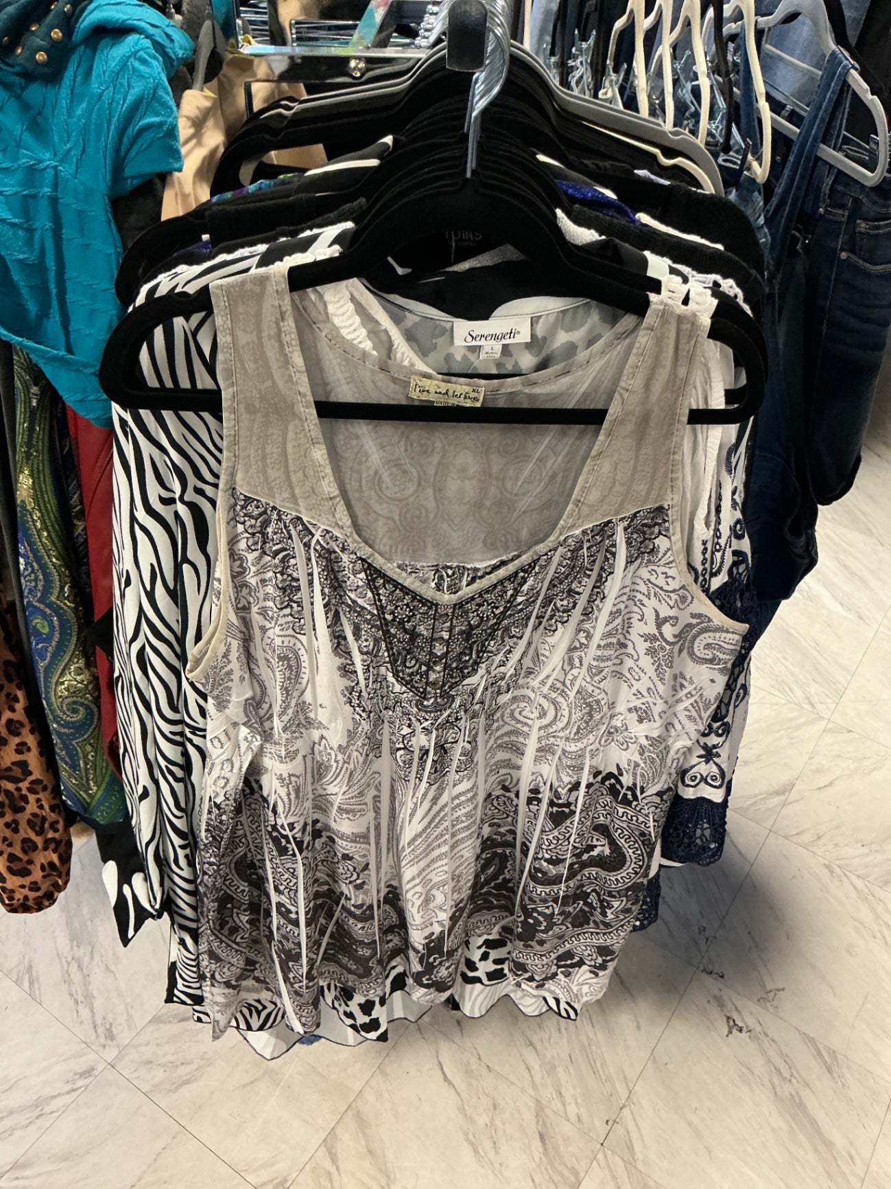 Live and let live Tank Top XL White and Black