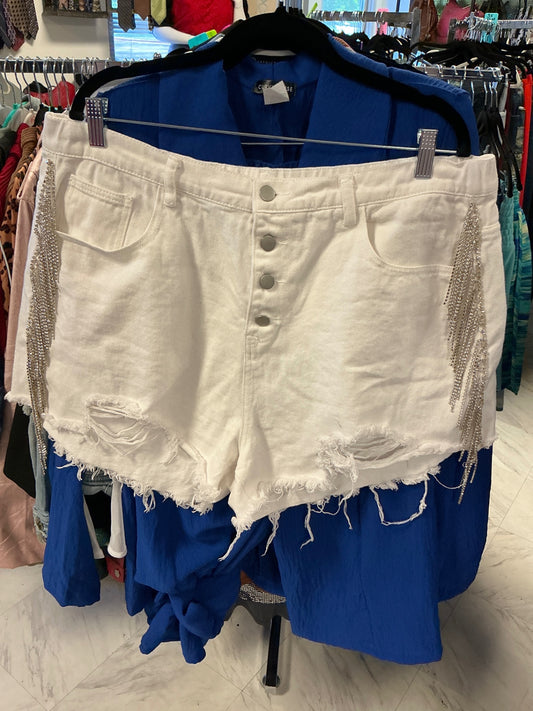 Savanna Jane Shorts - White - 2X