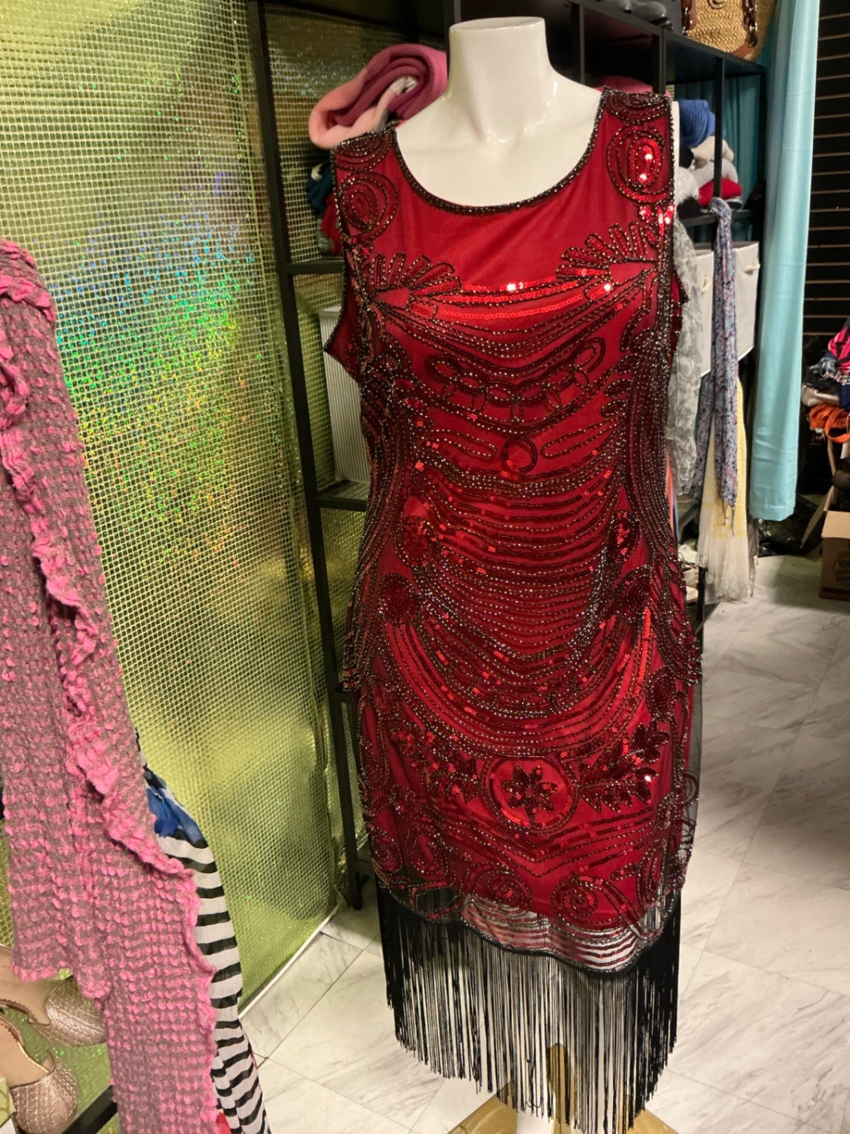 Unique Vintage Dress - Red - 16