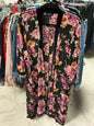 Torrid Kimono - Black with Pink and Orange Floral Print - 1/2