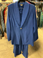 Curvy Sense Pant Suit - High Waist, Wide Leg - Blue - 2X