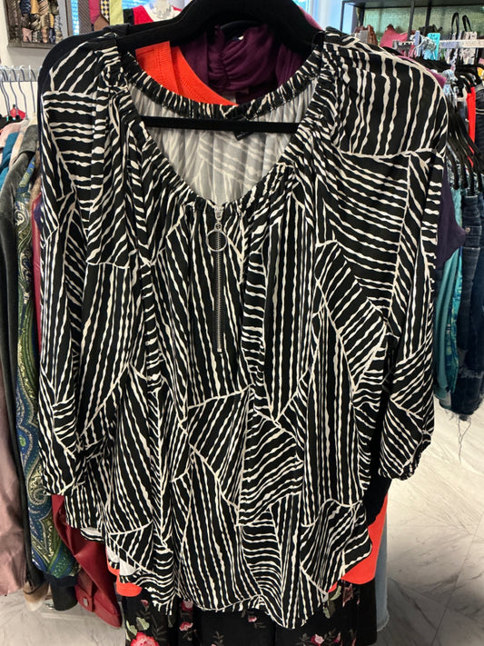 New Directions Blouse - Black and White - 3X