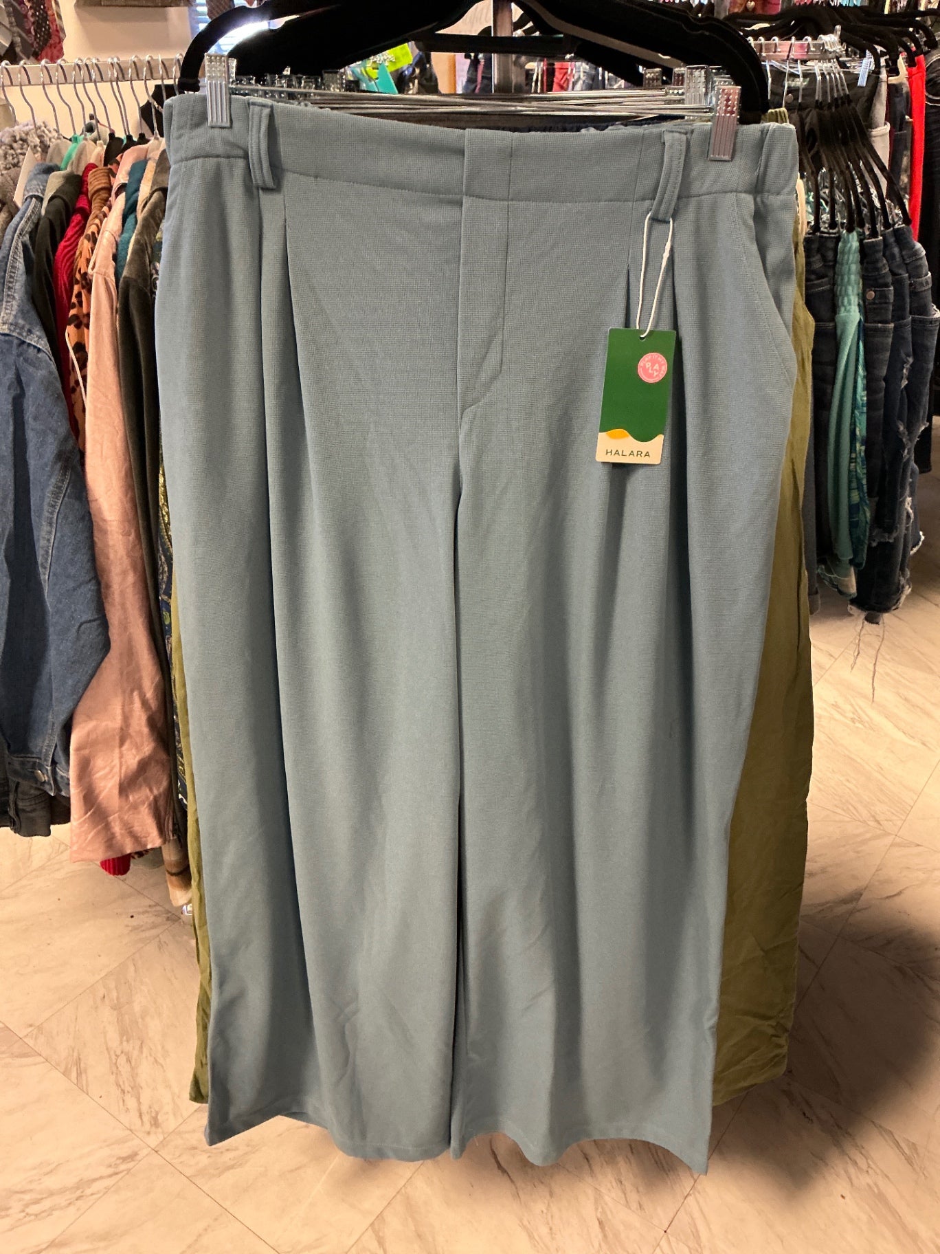 Halara Wide Leg Slacks - Light Blue - 1X NWT