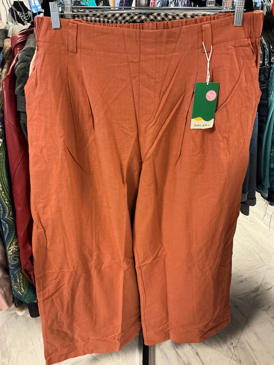 Halara Wide Leg Linen Pants - Rust - 1X NWT