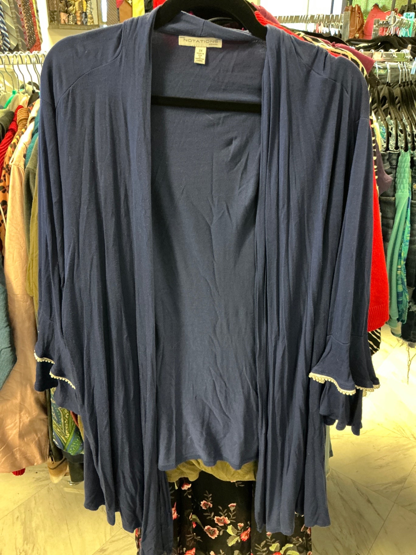 Notations Kimono - Navy - 3X