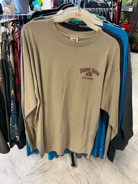 Fruit of the Loom Long Sleeve T-Shirt - Khaki - 1X