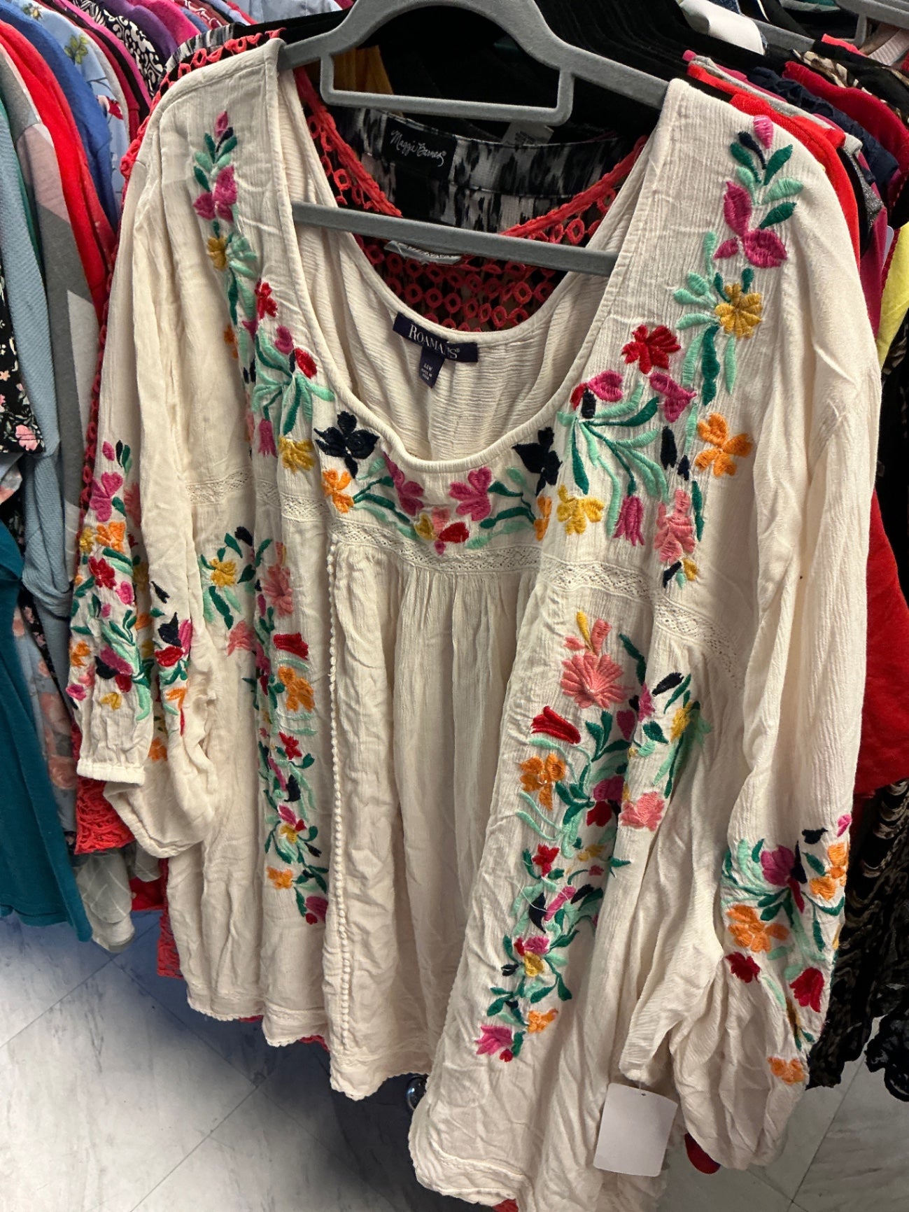 Roaman's Blouse - Cream - 44W NWT