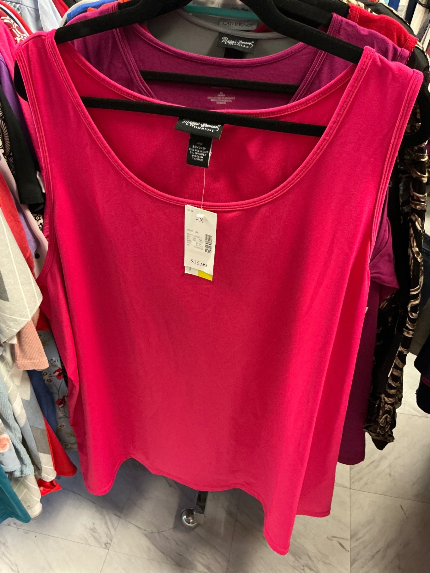 Maggie Barnes Tank Top - Hot Pink - 4X